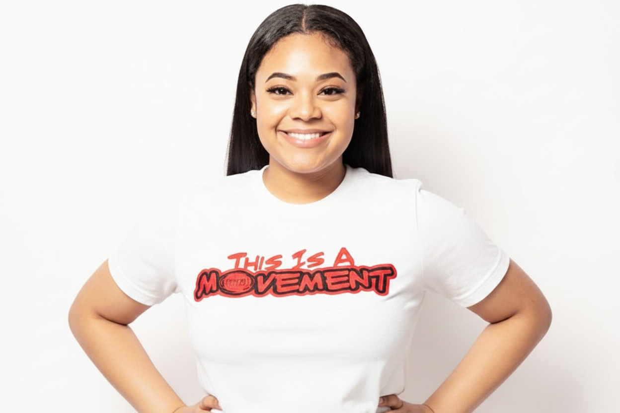 This Is A Movement white tee lifestyle photo